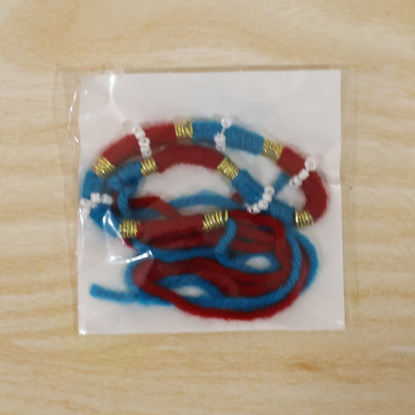 Handmade Blue and Red Thread Bracelet Rakhi (1 Pc)