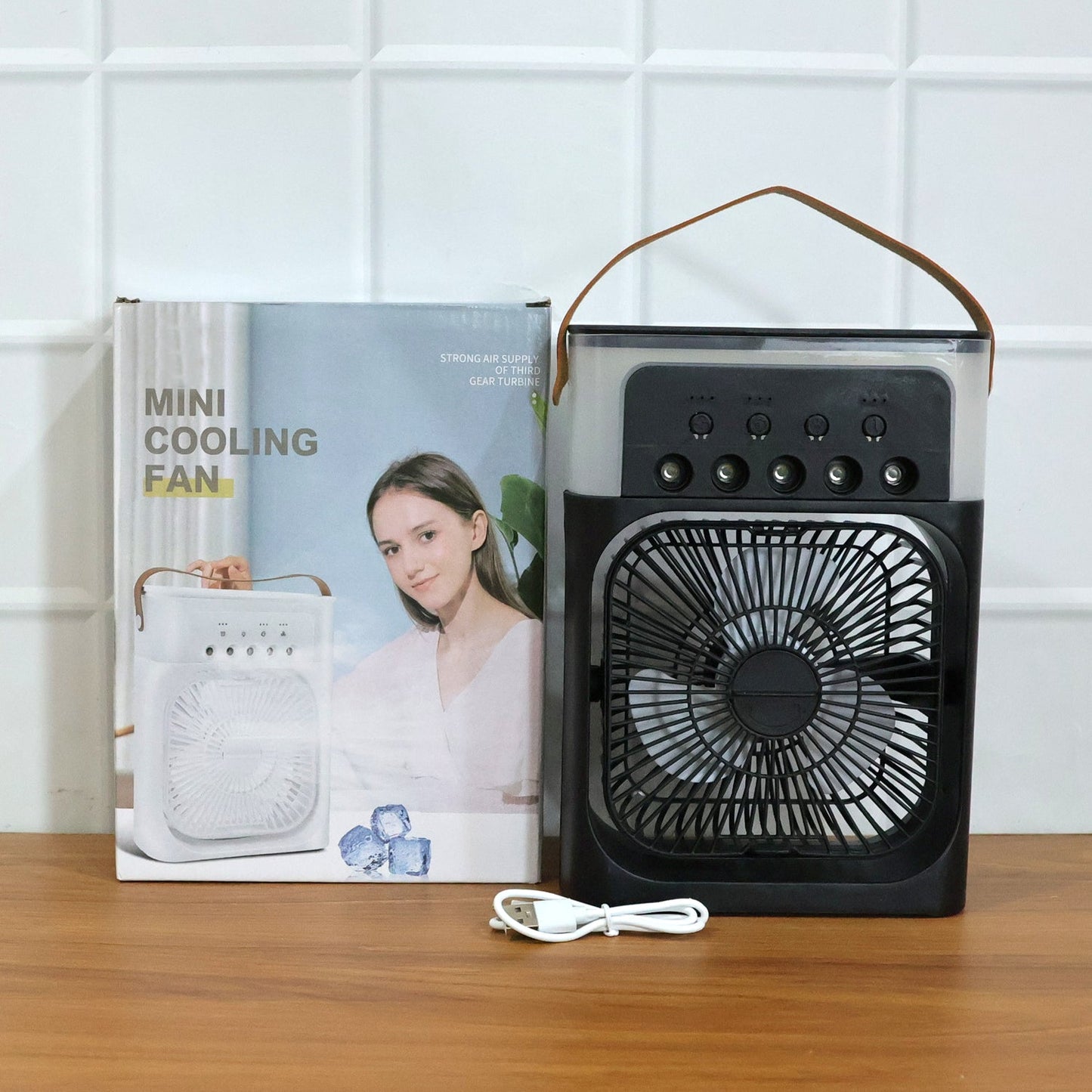 Portable Air Cooler Fan with 7-Color Light – Personal AC Fan - alternative angle
