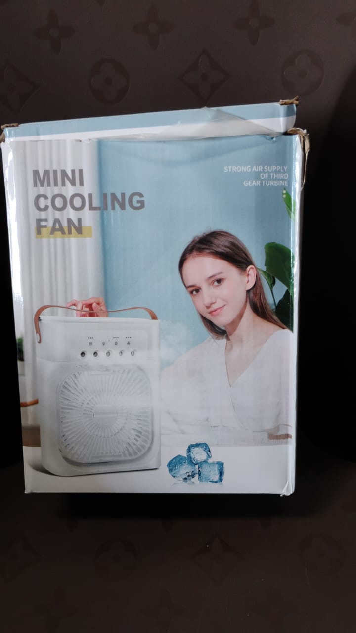 Portable Air Cooler Fan with 7-Color Light – Personal AC Fan - in-use lifestyle shot