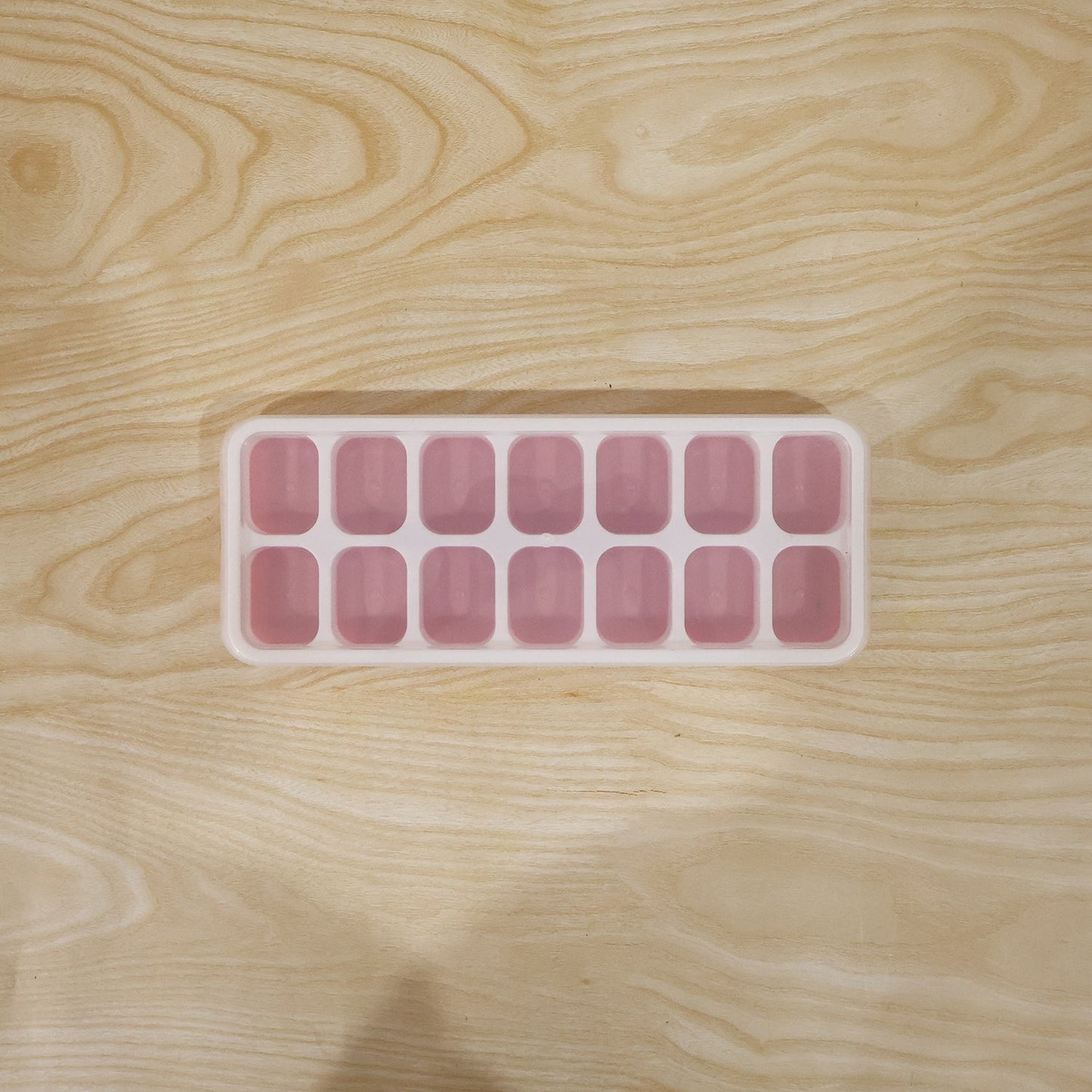 Multipurpose Plastic Ice Cube Tray With Lid (1 Pc, 14 Gride / Pink)