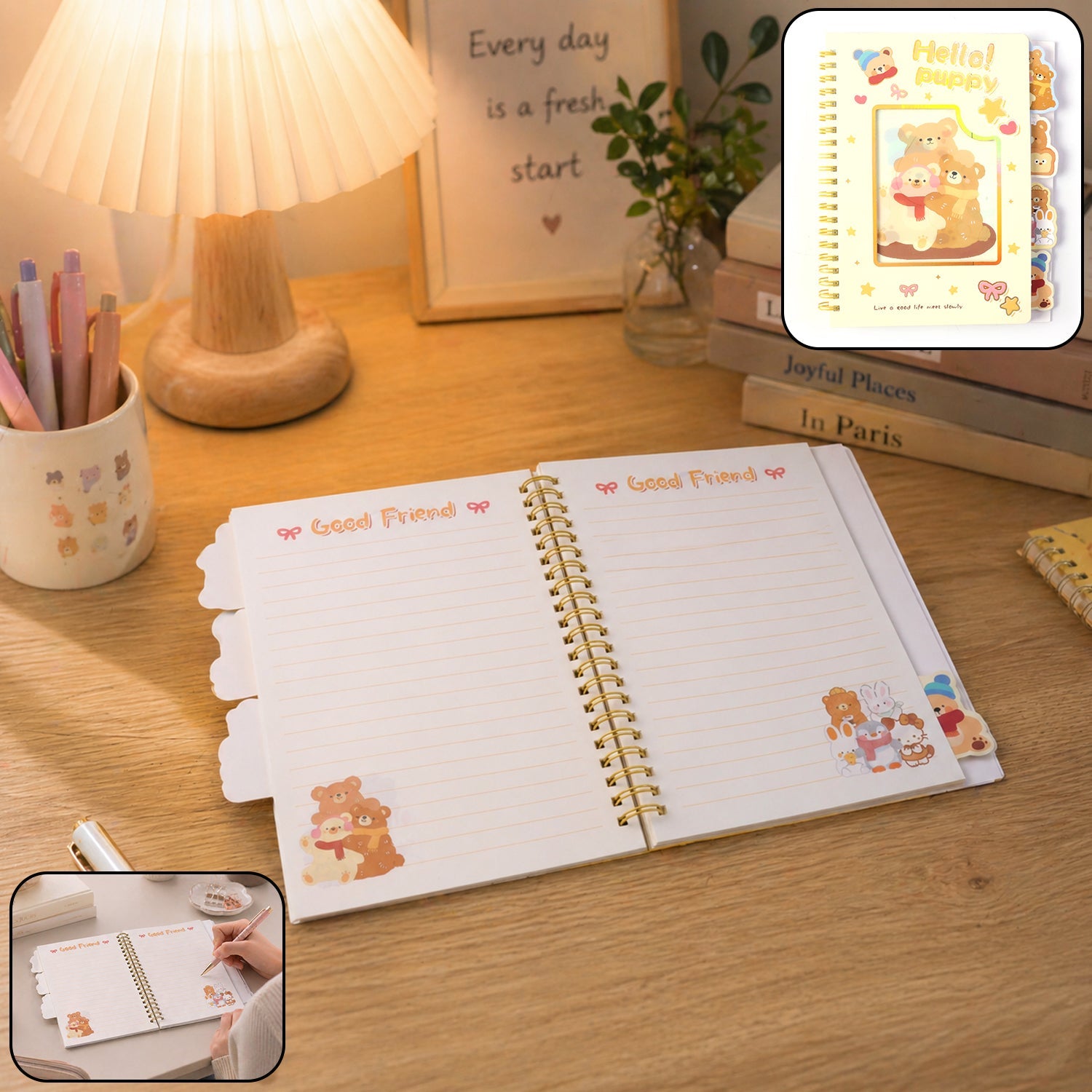 cartoon spiral diary notebook