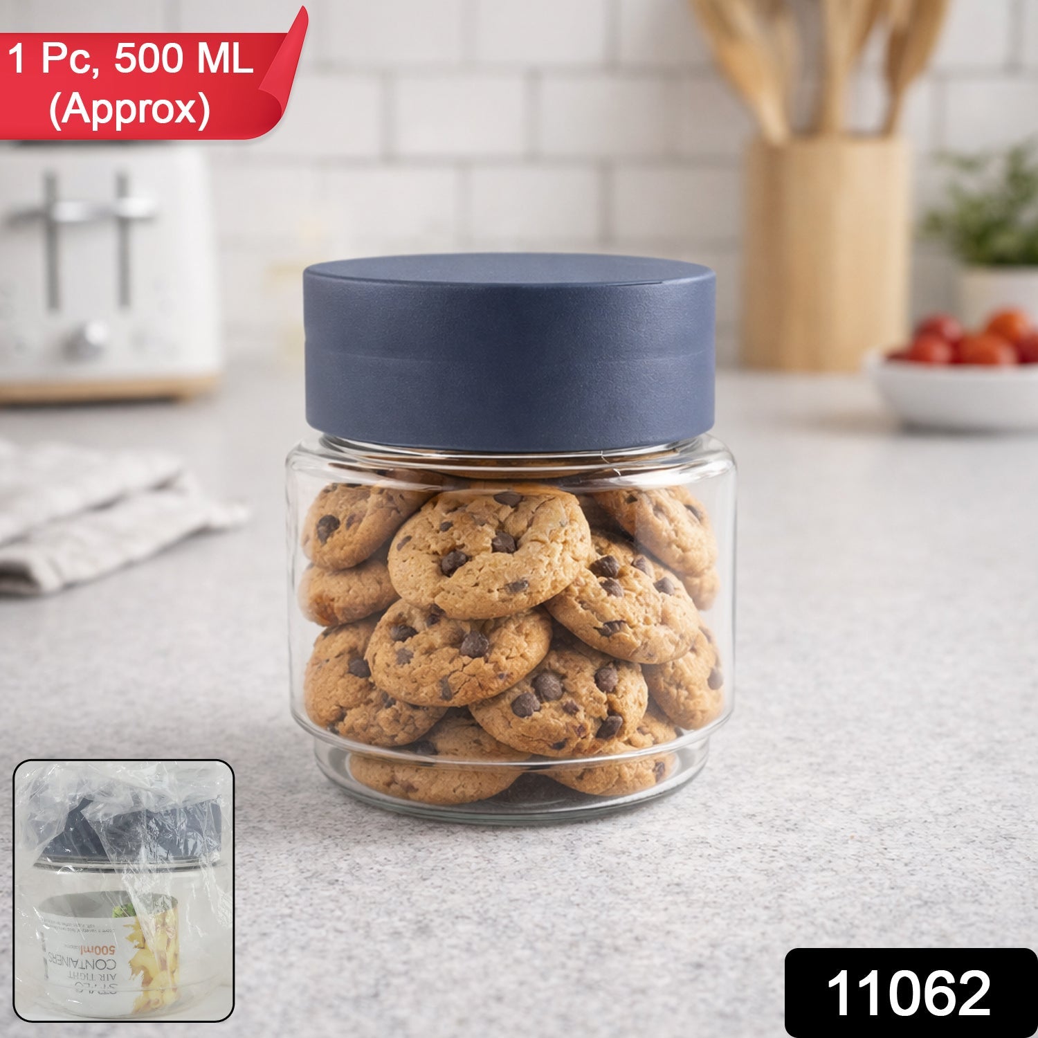 Clear food storage container for grains and snacks