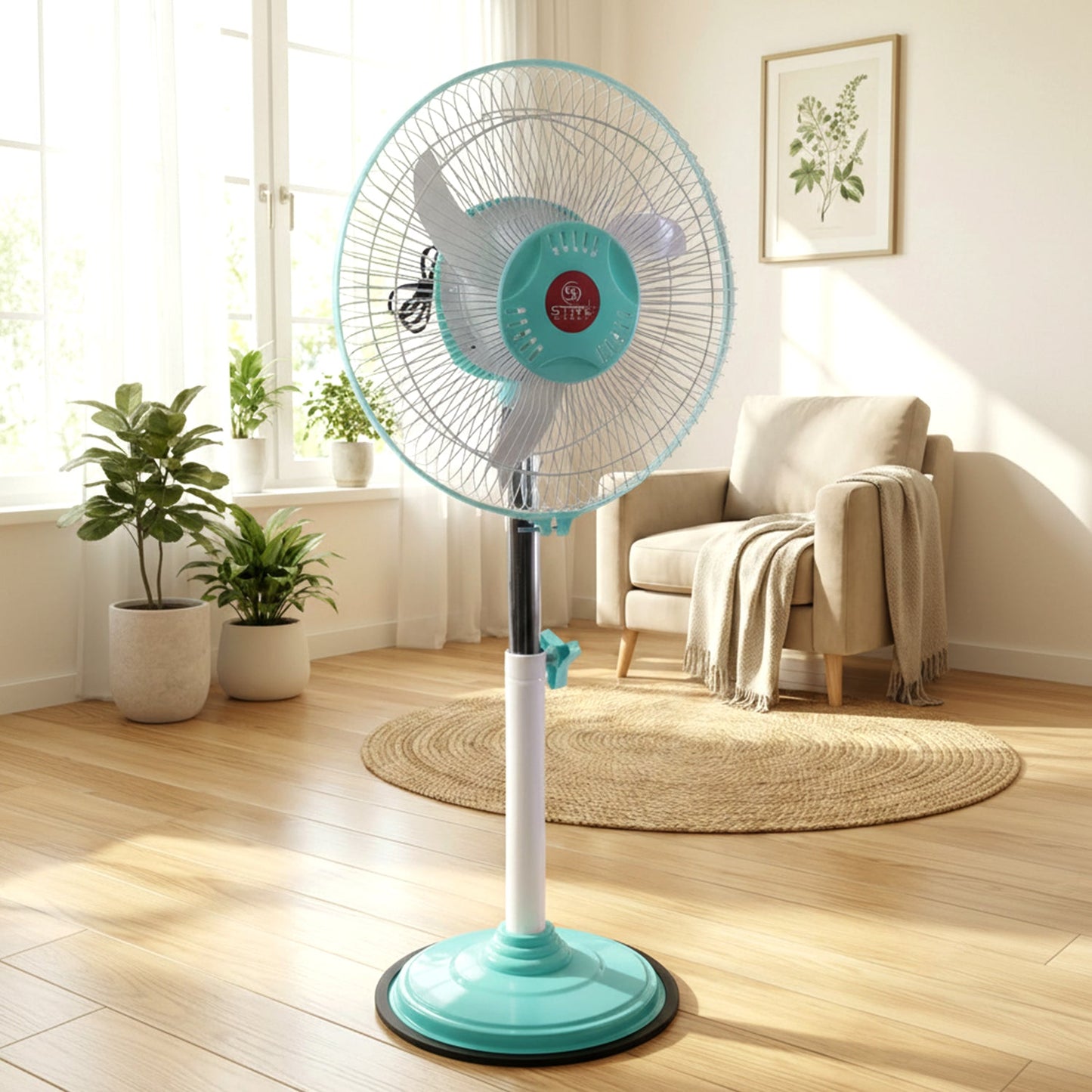  12V DC Hybrid Pedestal Table Fan (Adapter Not Include) - main product shot