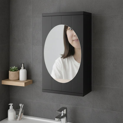 Modern black bathroom organizer cabinet
