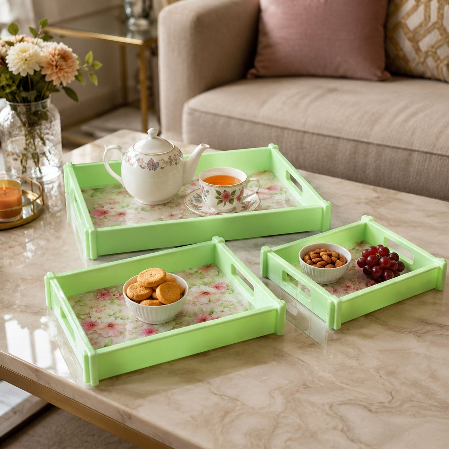 Plastic Serving Tray Set