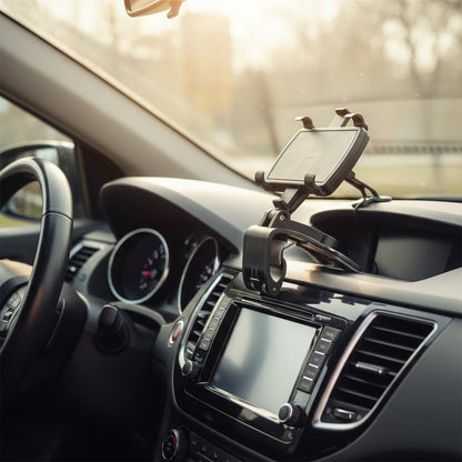 Adjustable mobile holder for dashboard and car use