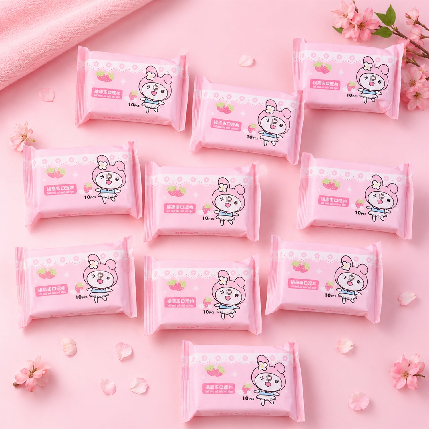 soft disposable wipes cartoon design