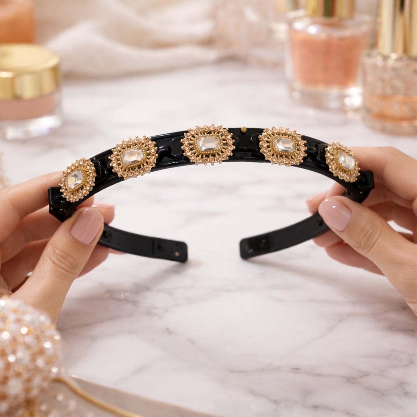 elegant stone studded hairband