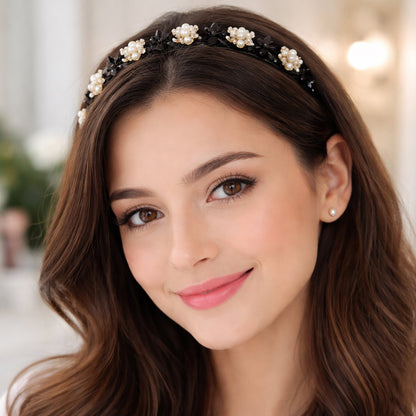 elegant pearl embellished hairband