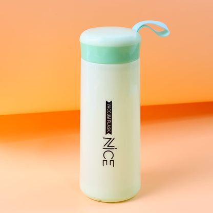 Leak-Proof Plastic Flask - (Green Color / 1 Pc / 400ML)