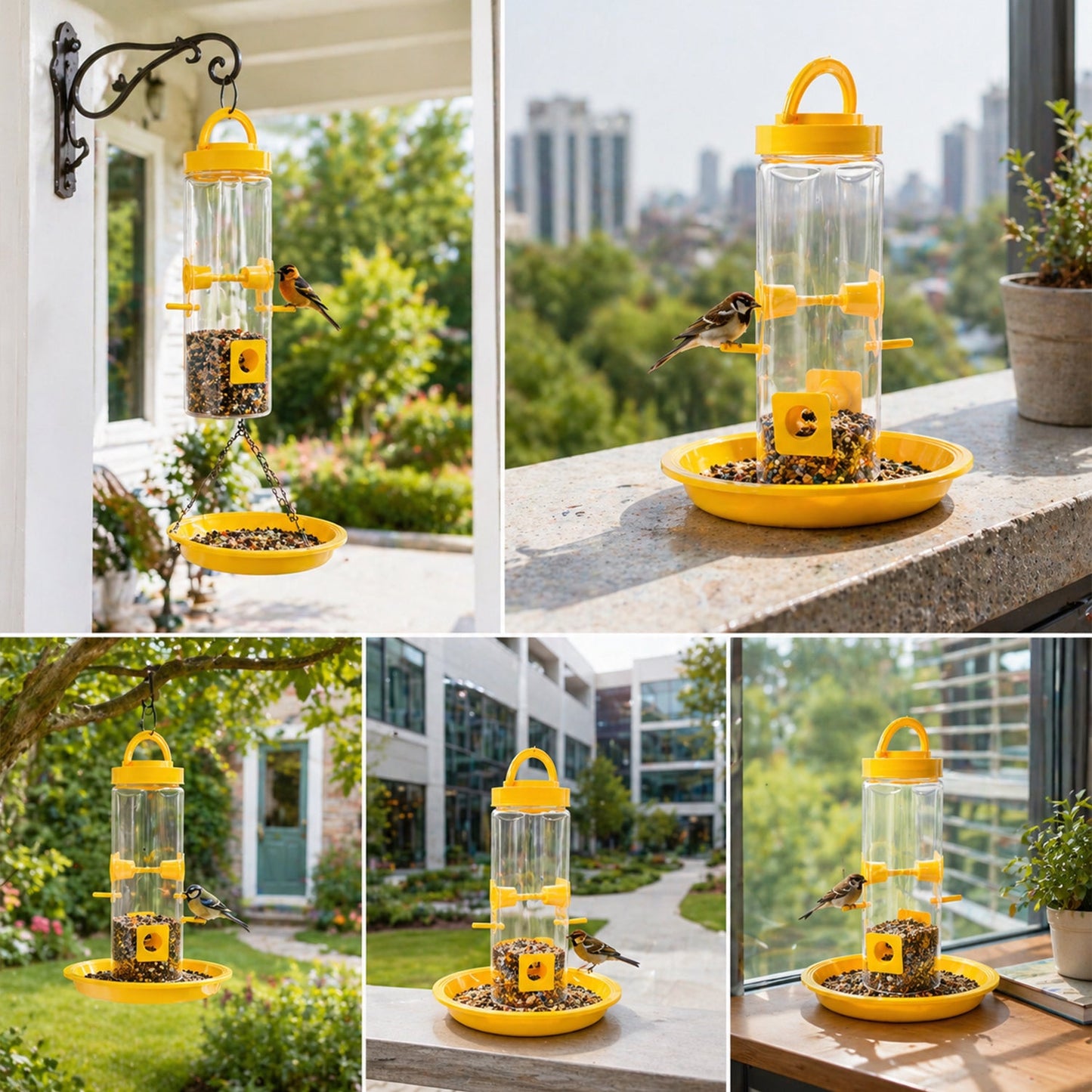 Hanging Bird Feeder with Feeding Ports for Garden & Backyard