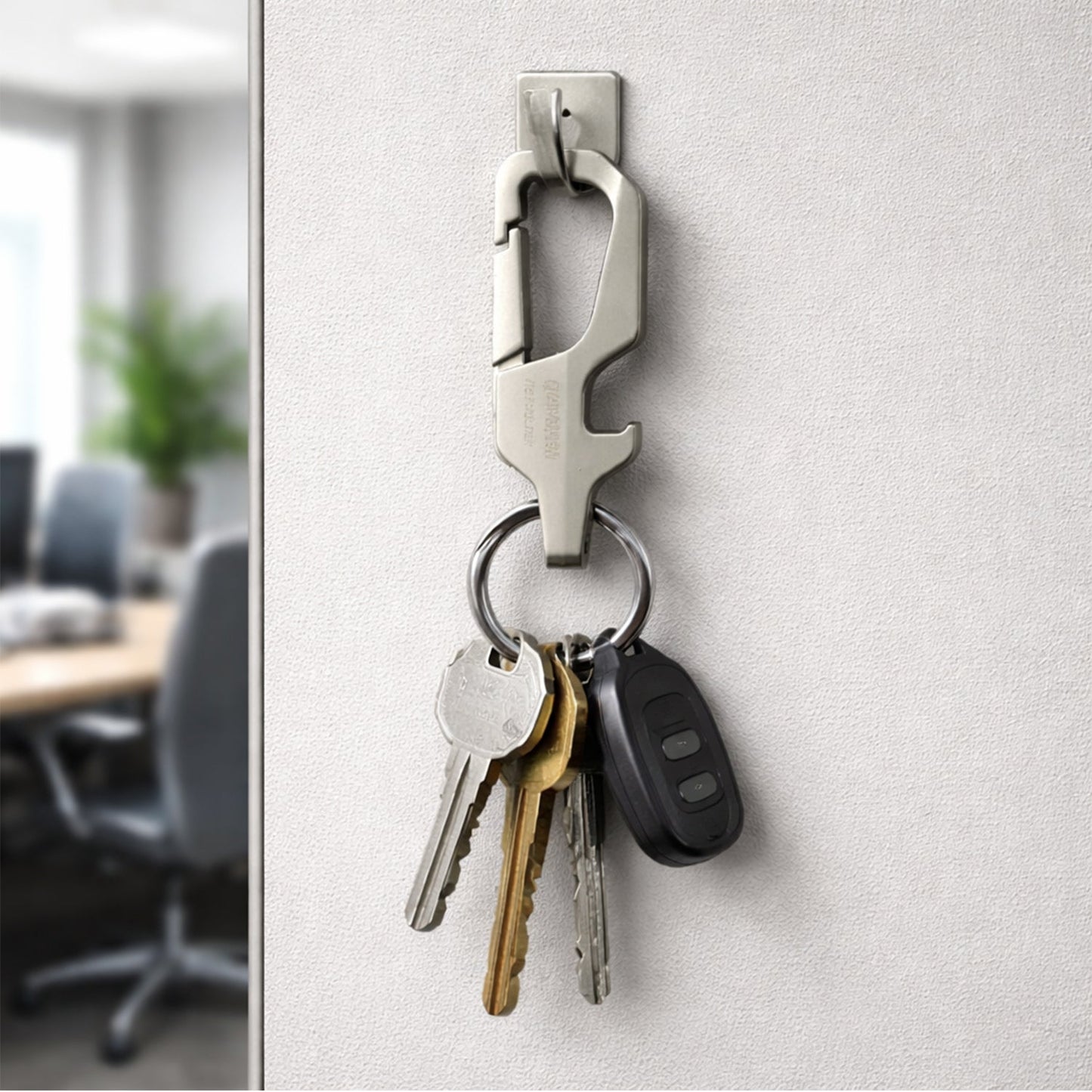 Heavy Duty Metal Key Holder with Secure Lock Keychain (1 Pc)