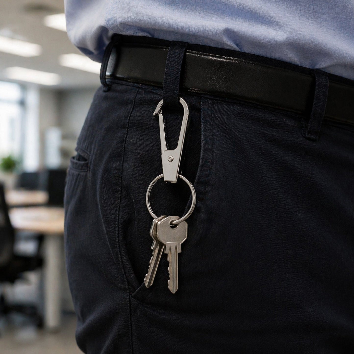 Heavy Duty Metal Keychain Clip with Key Ring, Key Clasp (1 Pc)