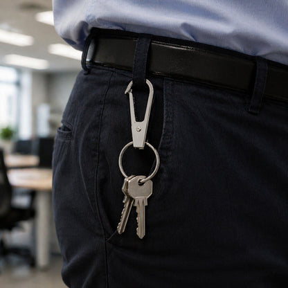 Heavy Duty Metal Keychain Clip with Key Ring, Key Clasp (1 Pc)