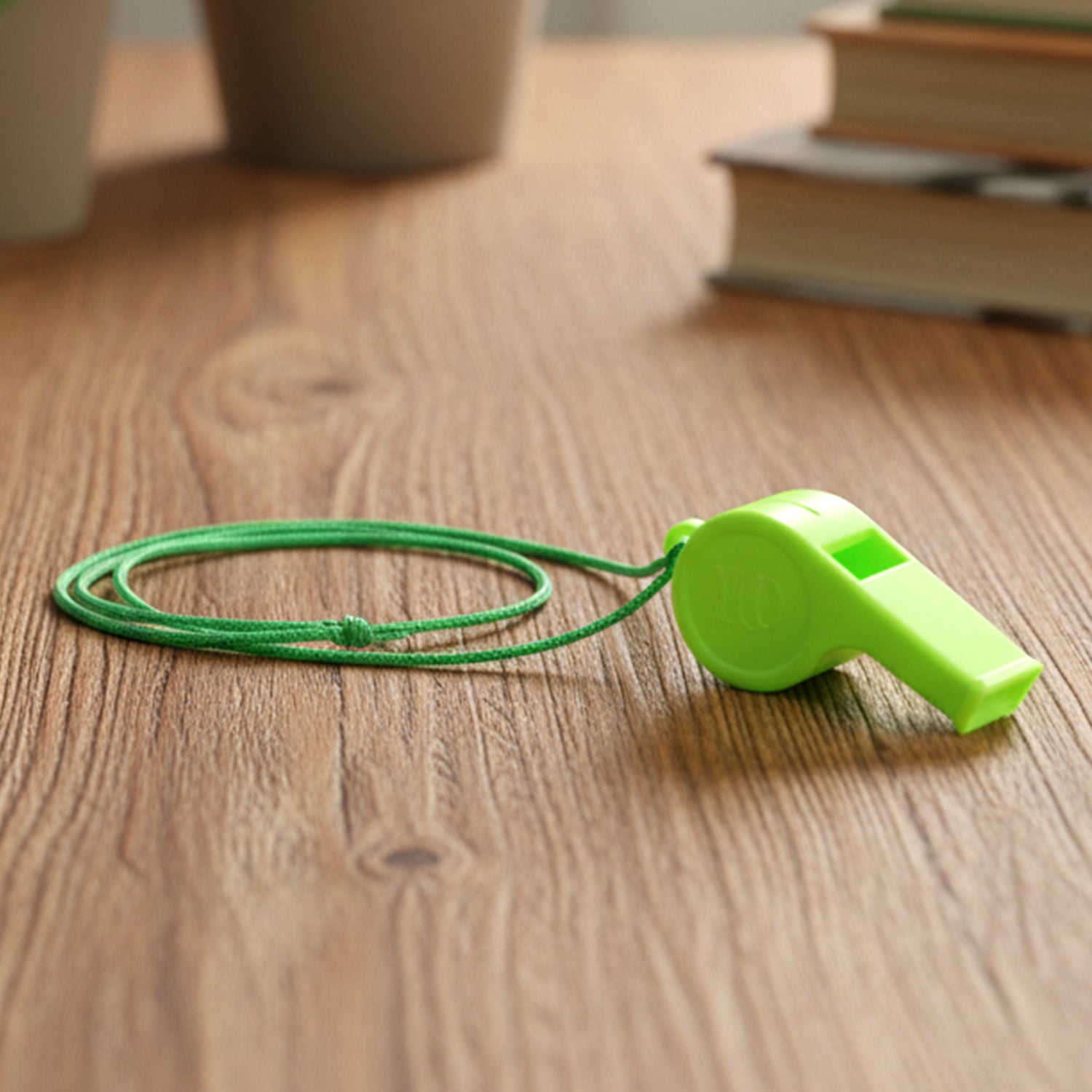 plastic safety whistle with lanyard cord