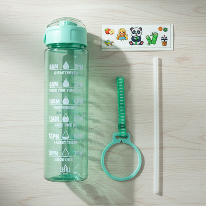 Motivational Water Bottle with Time Marker and Flip Top Lid (900 ML)