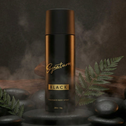 Signature premium black perfume deodorant bottle