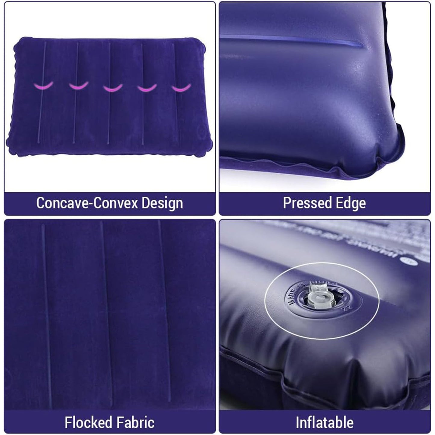  Velvet Air Inflatable Travel Pillow Blue - alternative angle
