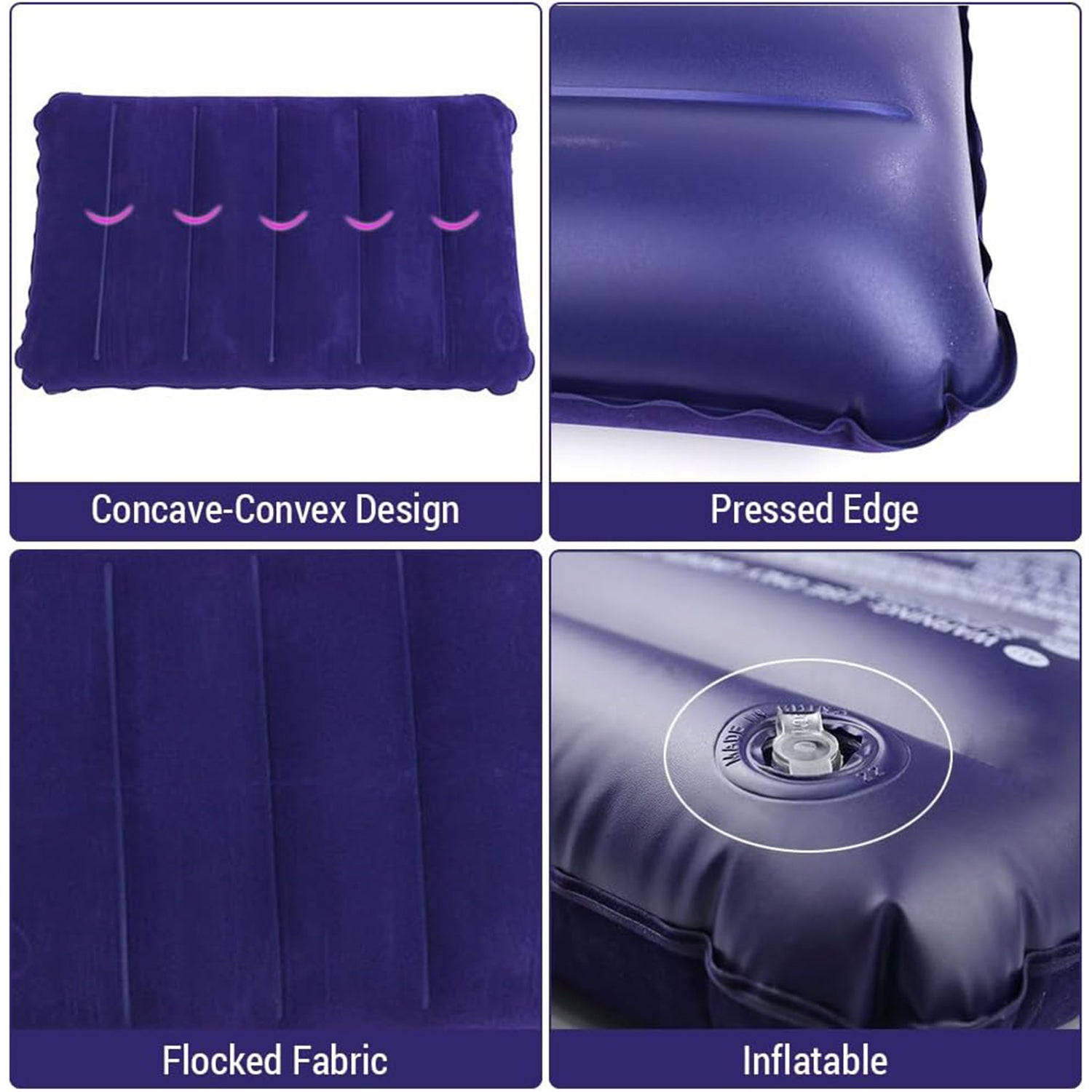  Velvet Air Inflatable Travel Pillow Blue - alternative angle