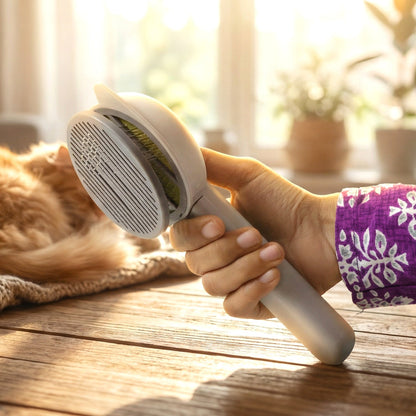 Comfortable pet grooming needle tool