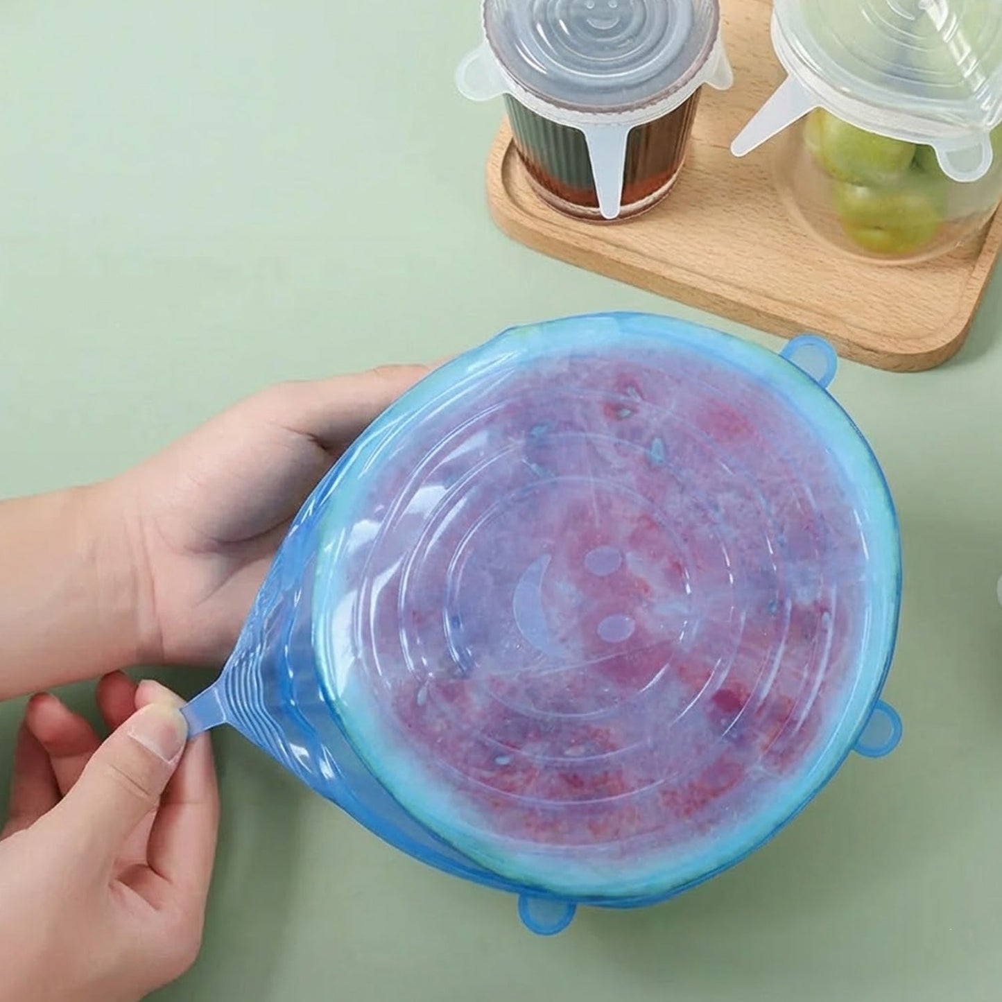 Reusable Silicone Stretch Lids 4 Piece Set
