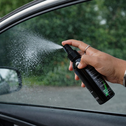 Bathroom glass spray