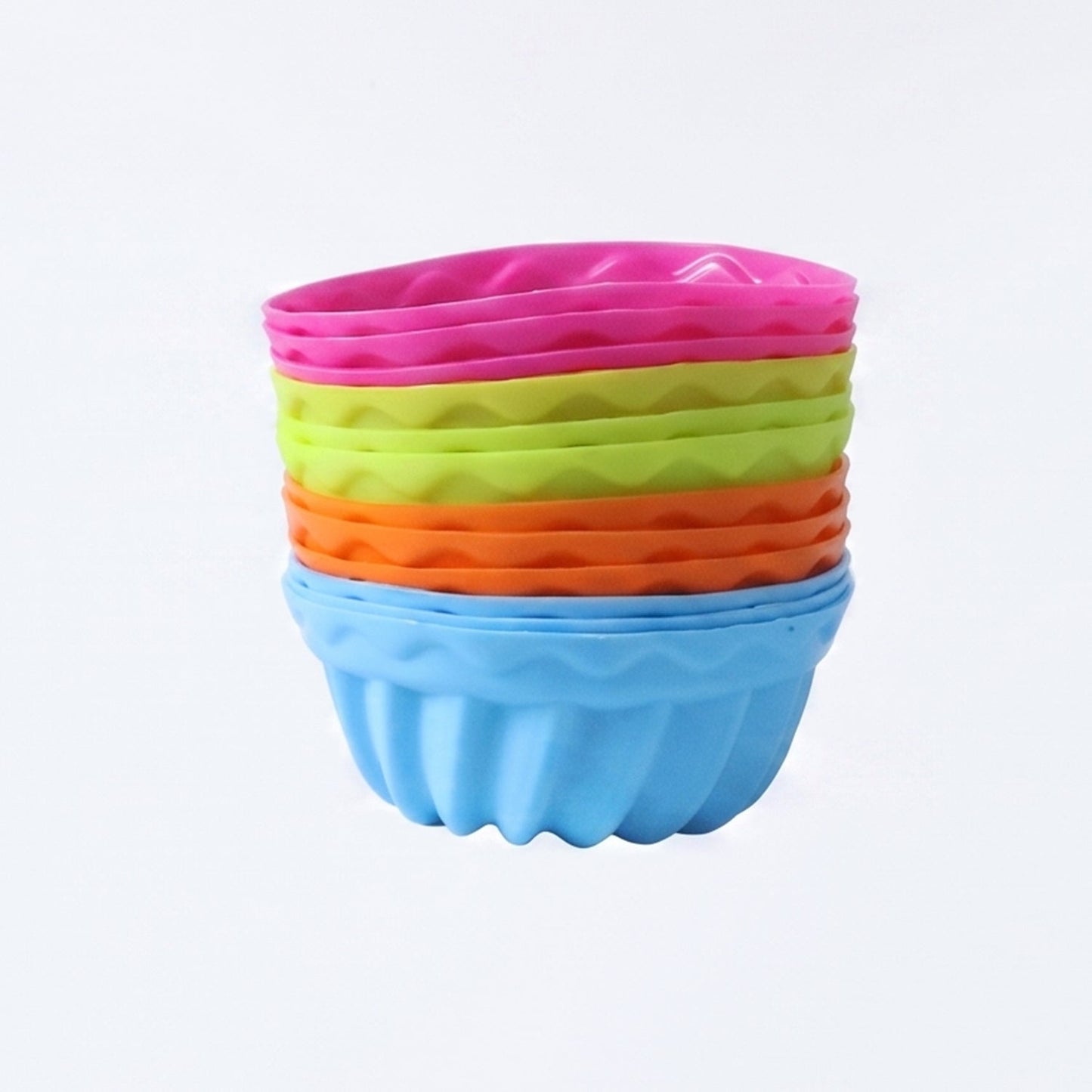 Silicone Cupcake Cups White Background Stack