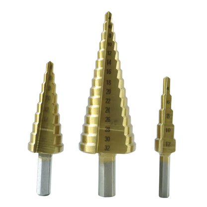 3X Large HSS Steel Step Cone Drill Titanium Bit Set Hole Cutter (4-32, 4-20, 4-12mm)