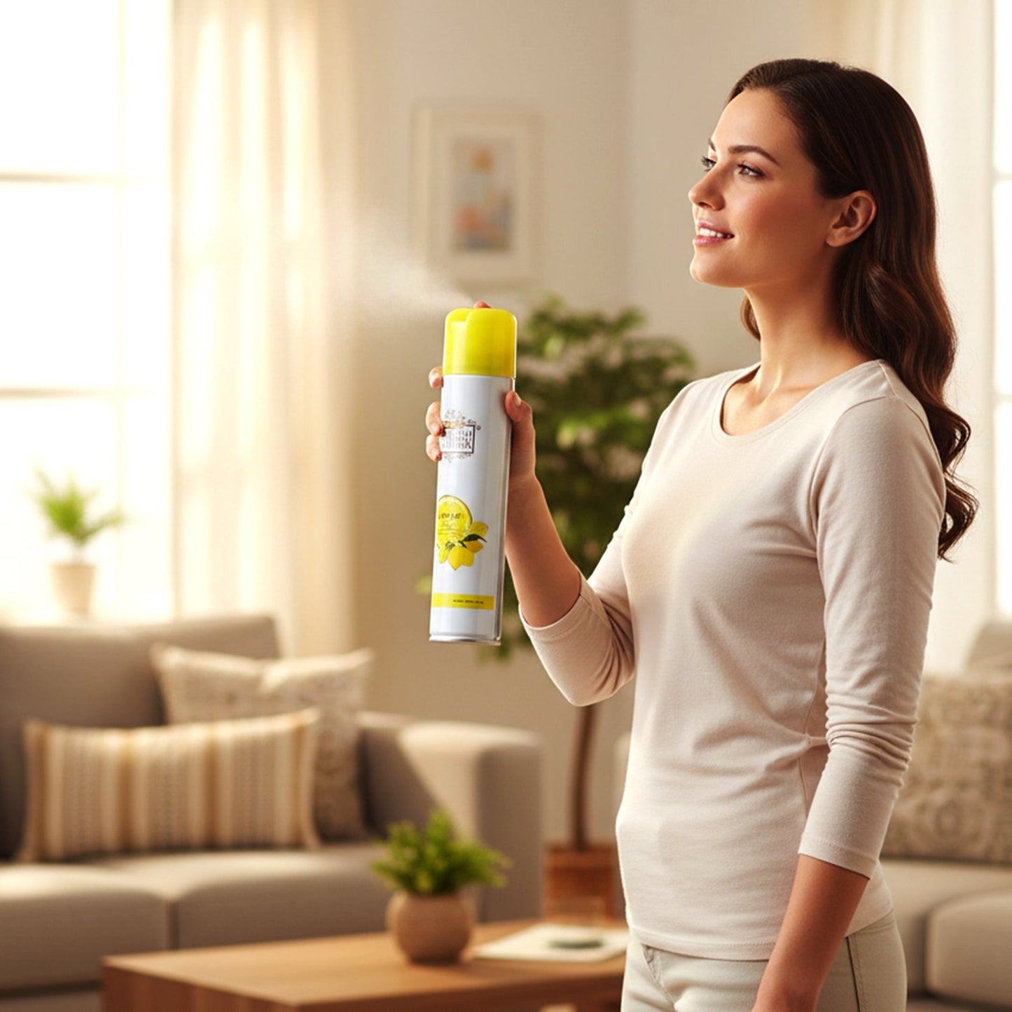 long lasting Lemon air freshener bottle