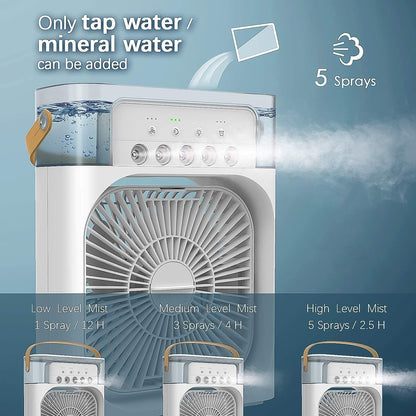  Portable Air Cooler Fan with 7-Color Light – Personal AC Fan - main product shot