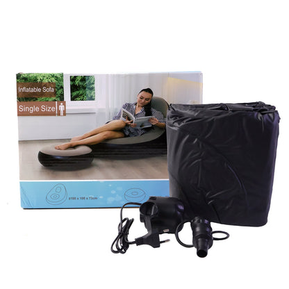 Inflatable Air Sofa Chair Set (1 Set, 100x100x73 + 55x55x30 Cm)