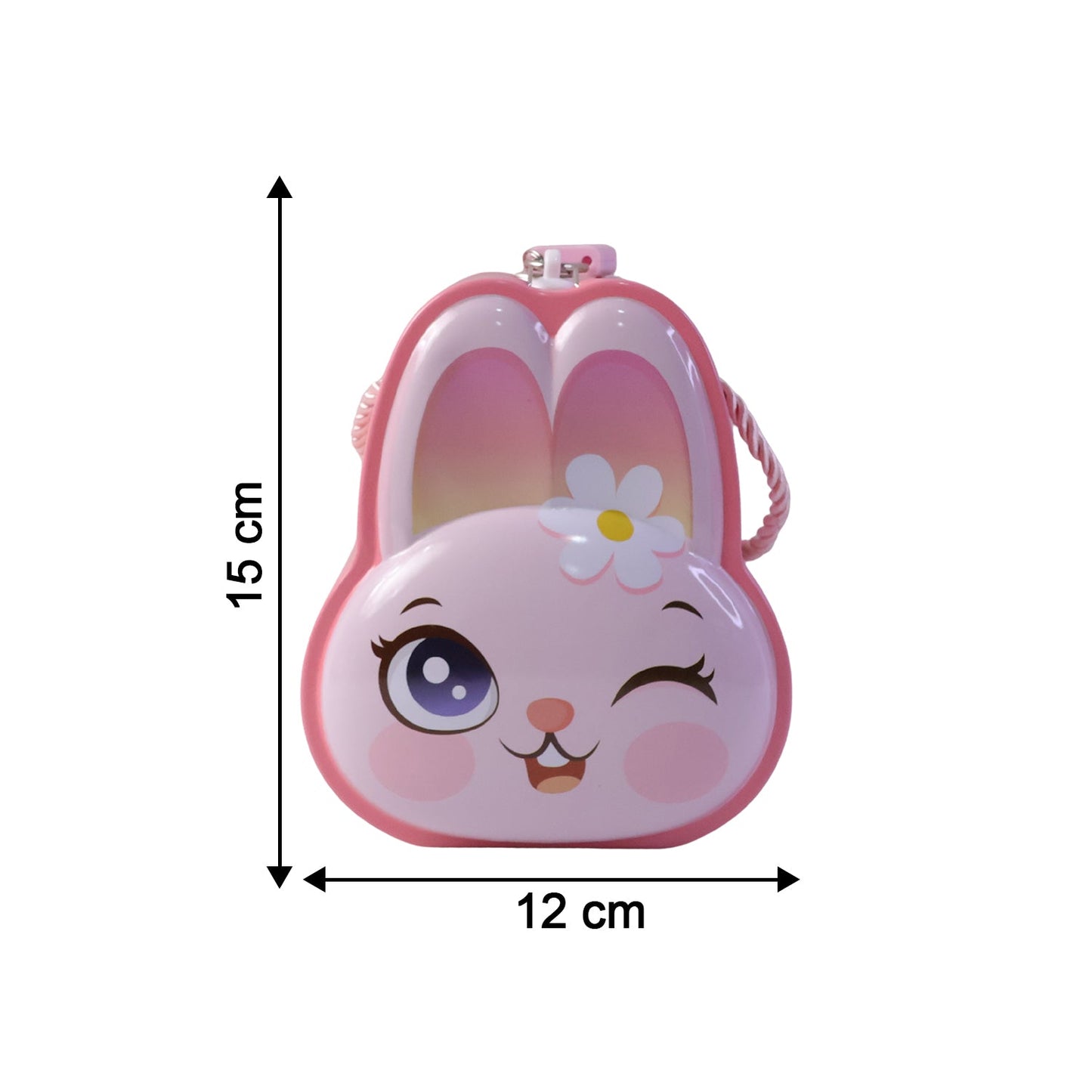 Cute Bunny-Shaped Metal Piggy Bank with Lock & Key – 1 Pc, Mix Design