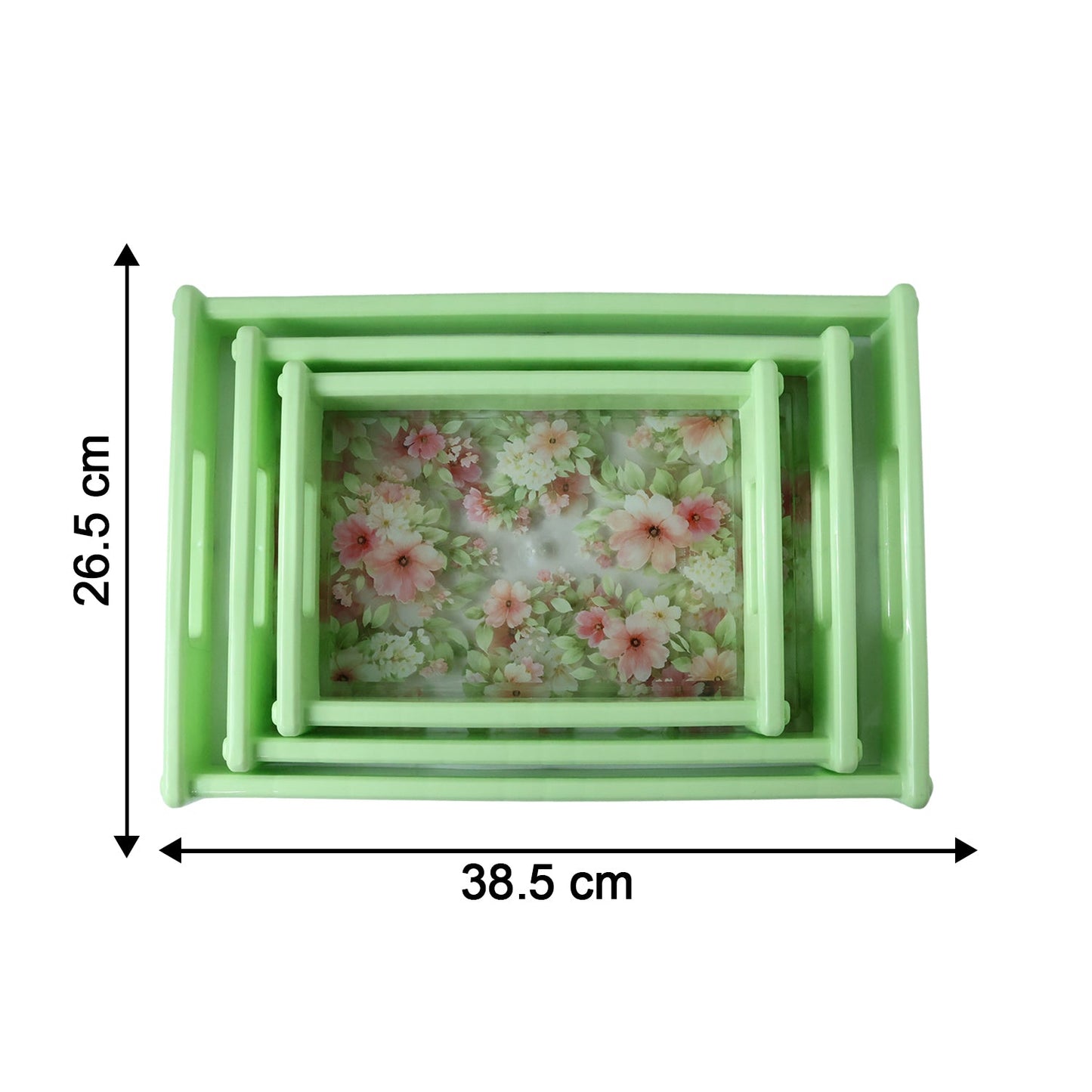 Supermom Floral Printed Multipurpose Serving Tray Set (3 Pc Set)