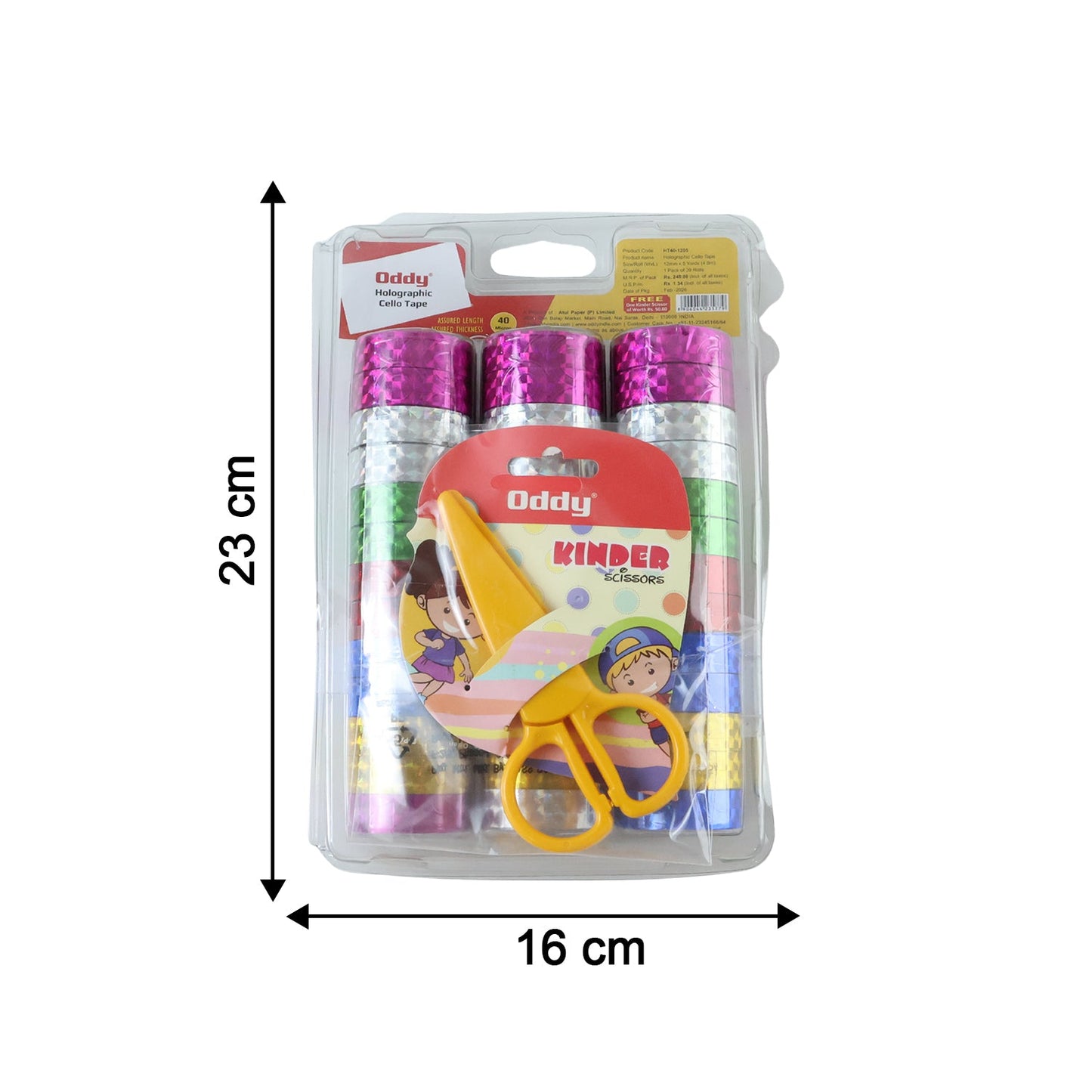 Holographic Decorative Tape Set with Scissors (1 Set, 39 Roll)