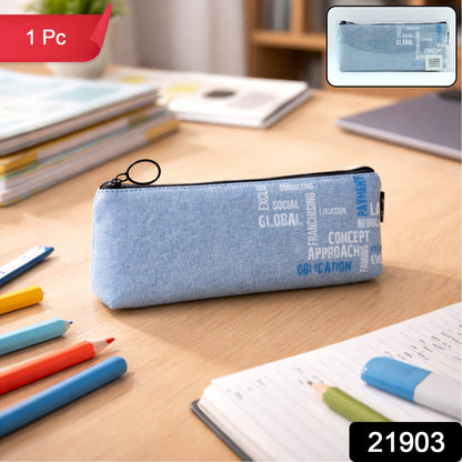 Stylish Fabric Zipper Pencil Pouch (1 Pc)