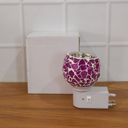 Premium Kapoor Dani Plug-In Mosaic Glass Aroma Diffuser & Night Lamp (1 Pc)