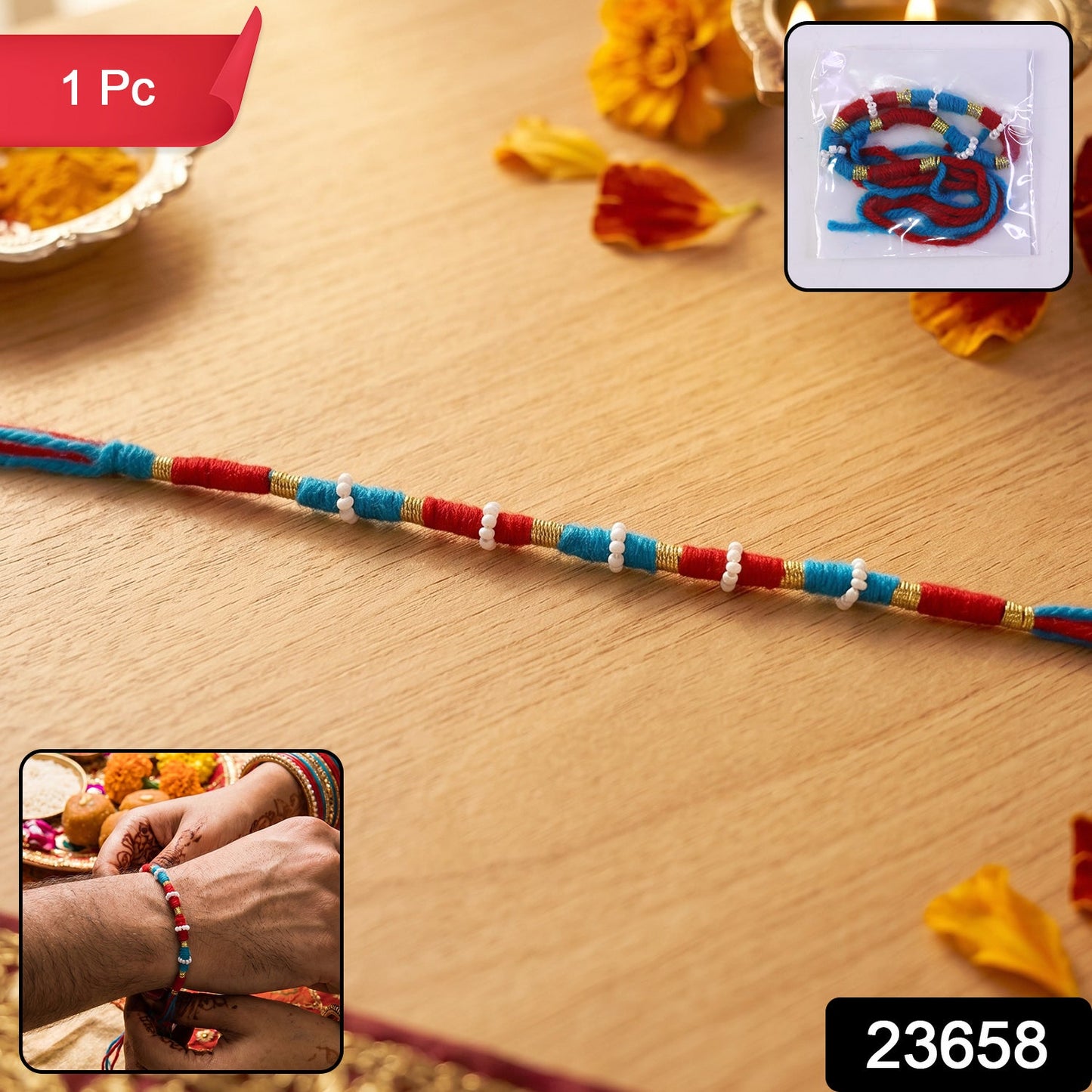 Handmade Red Cotton Rakhi