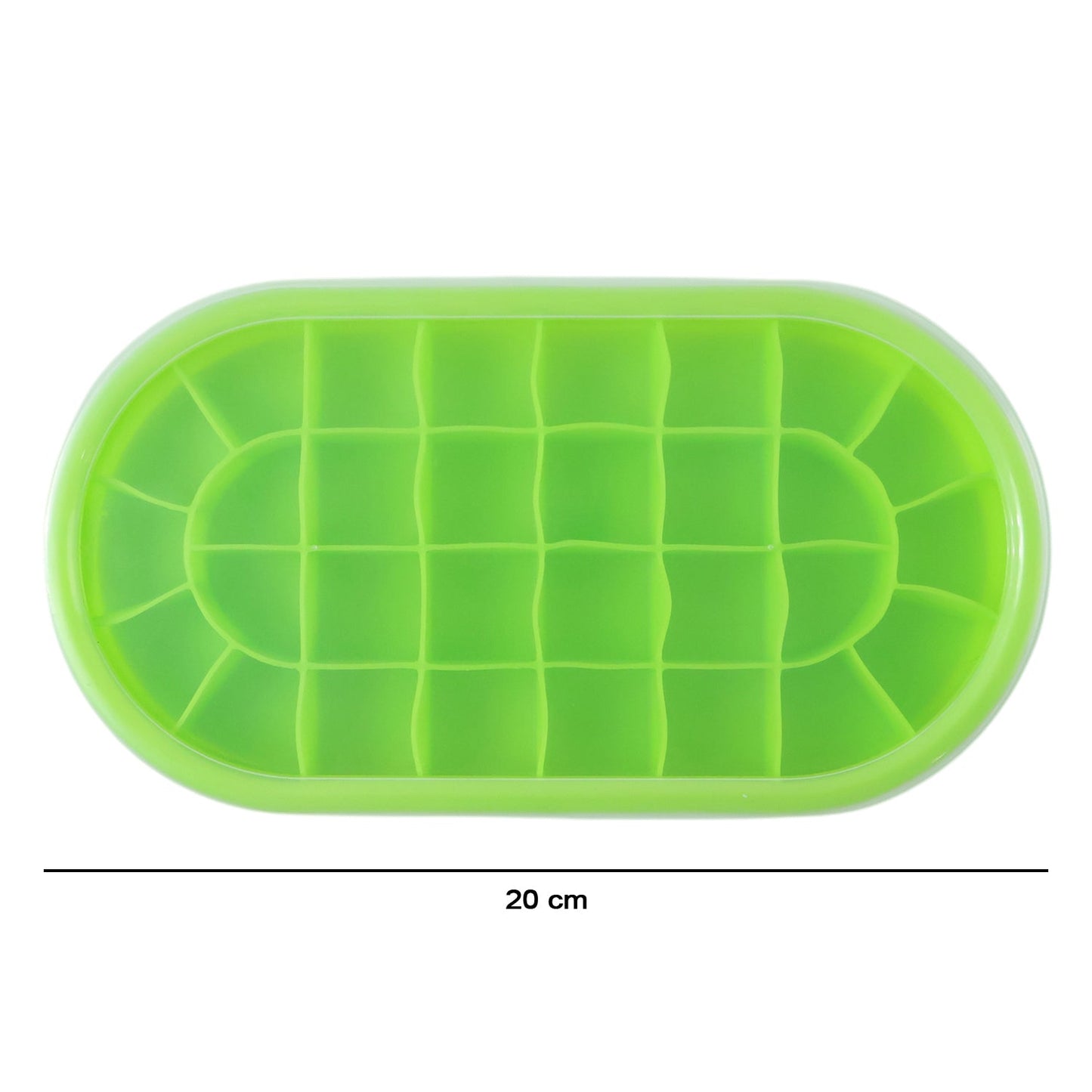 Premium Oval Silicone Ice Cube Tray with Lid (1 Pc)