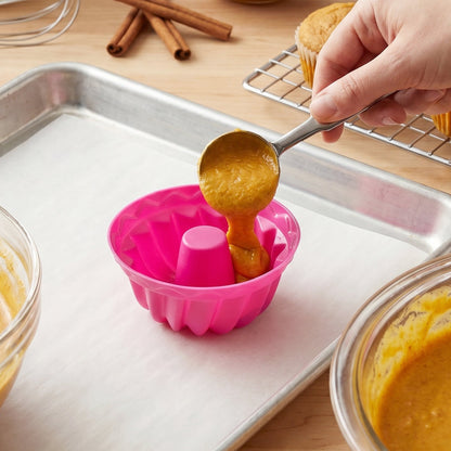 Silicone Cupcake Mould Lifestyle Batter Pouring