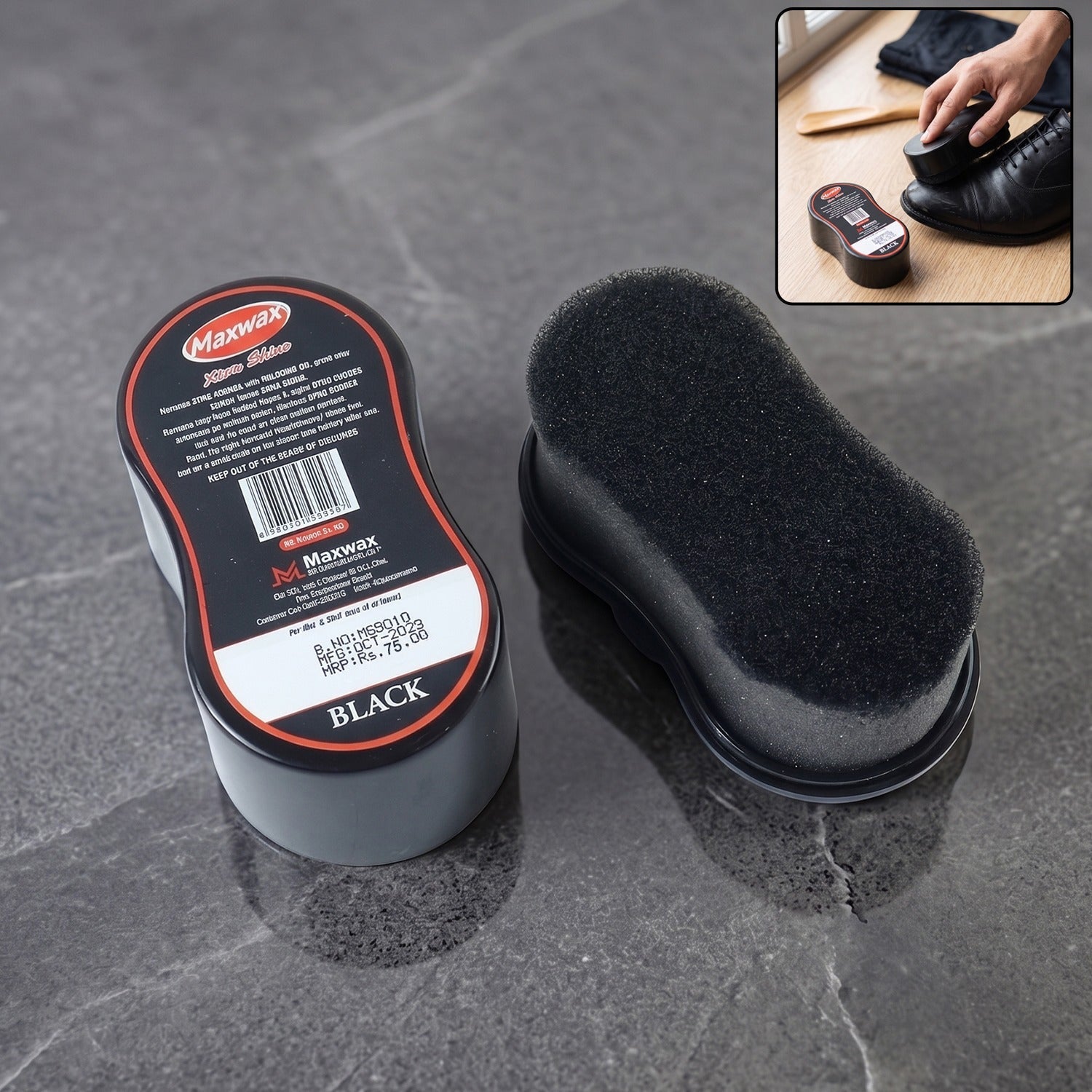 black instant shoe shiner