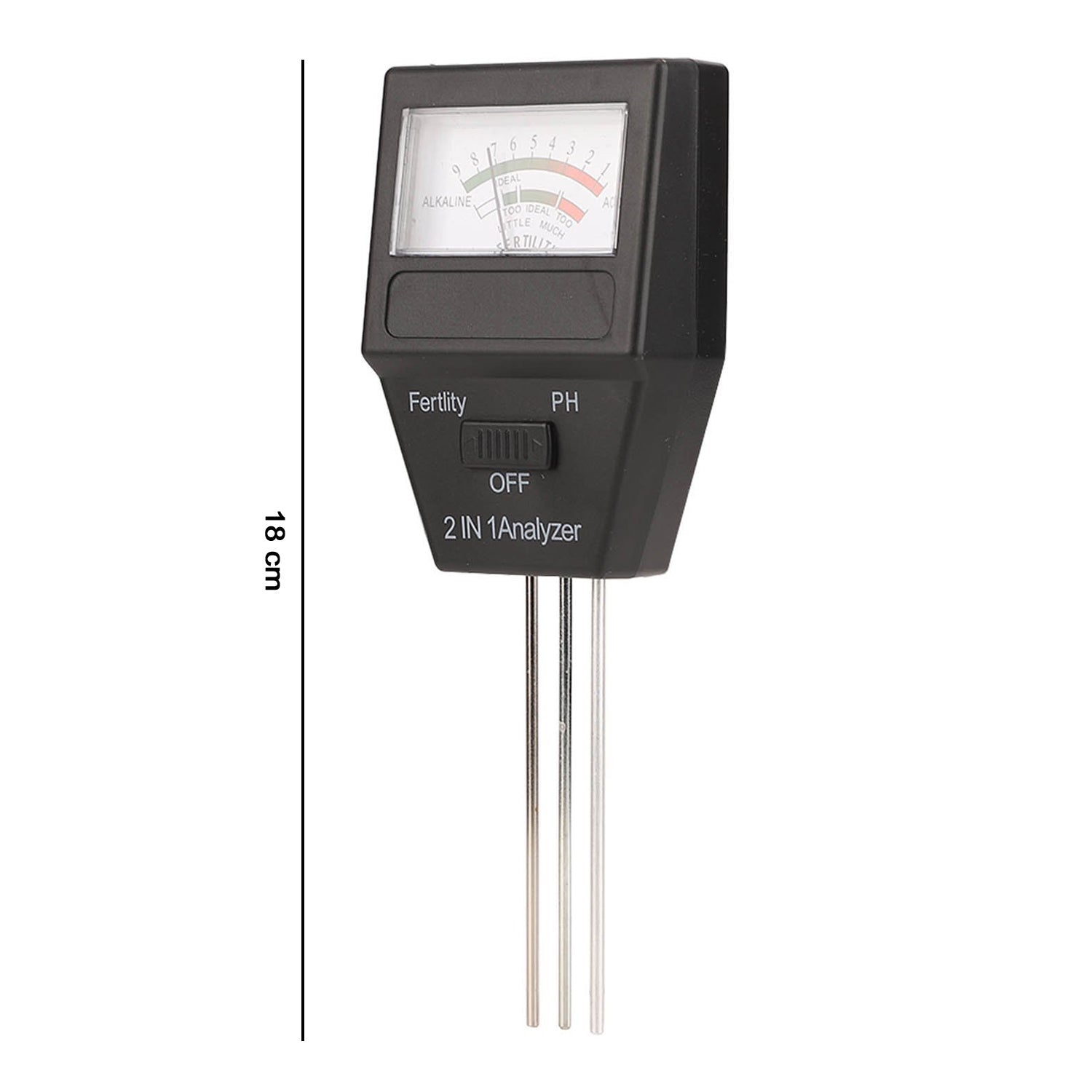Soil meter size 18 cm height dimension white background