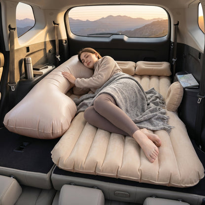 Car Air Mattress Lifestyle - Couple Relaxing in SUV