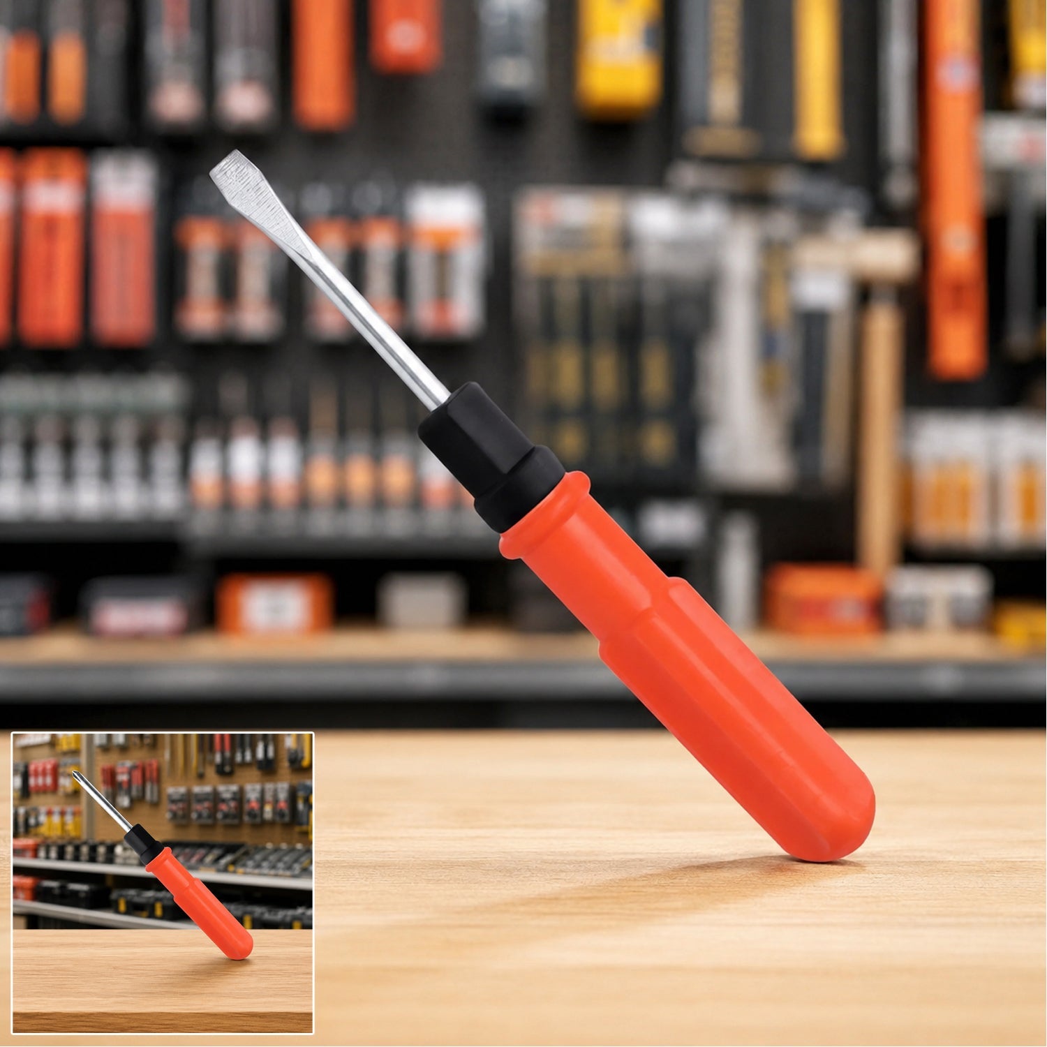 Small 2 in 1 Screwdriver main image red orange handle hardware store
