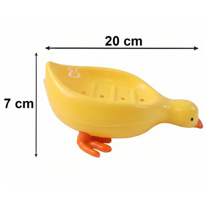 Cute Duck Shape Plastic Soap Holder Box for Bathroom, Kids Soap Dish Tray (1 Pc)