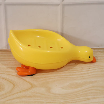 Cute Duck Shape Plastic Soap Holder Box for Bathroom, Kids Soap Dish Tray (1 Pc)