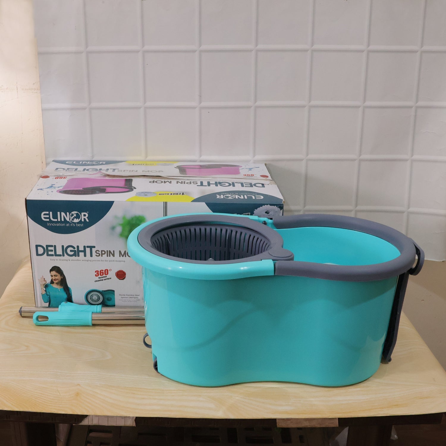 Plastic Spin Mop Set with Bucket - Packaging