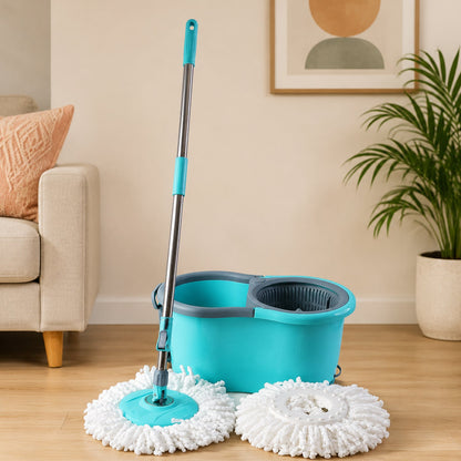Plastic Spin Mop Set with Bucket - Studio Front View