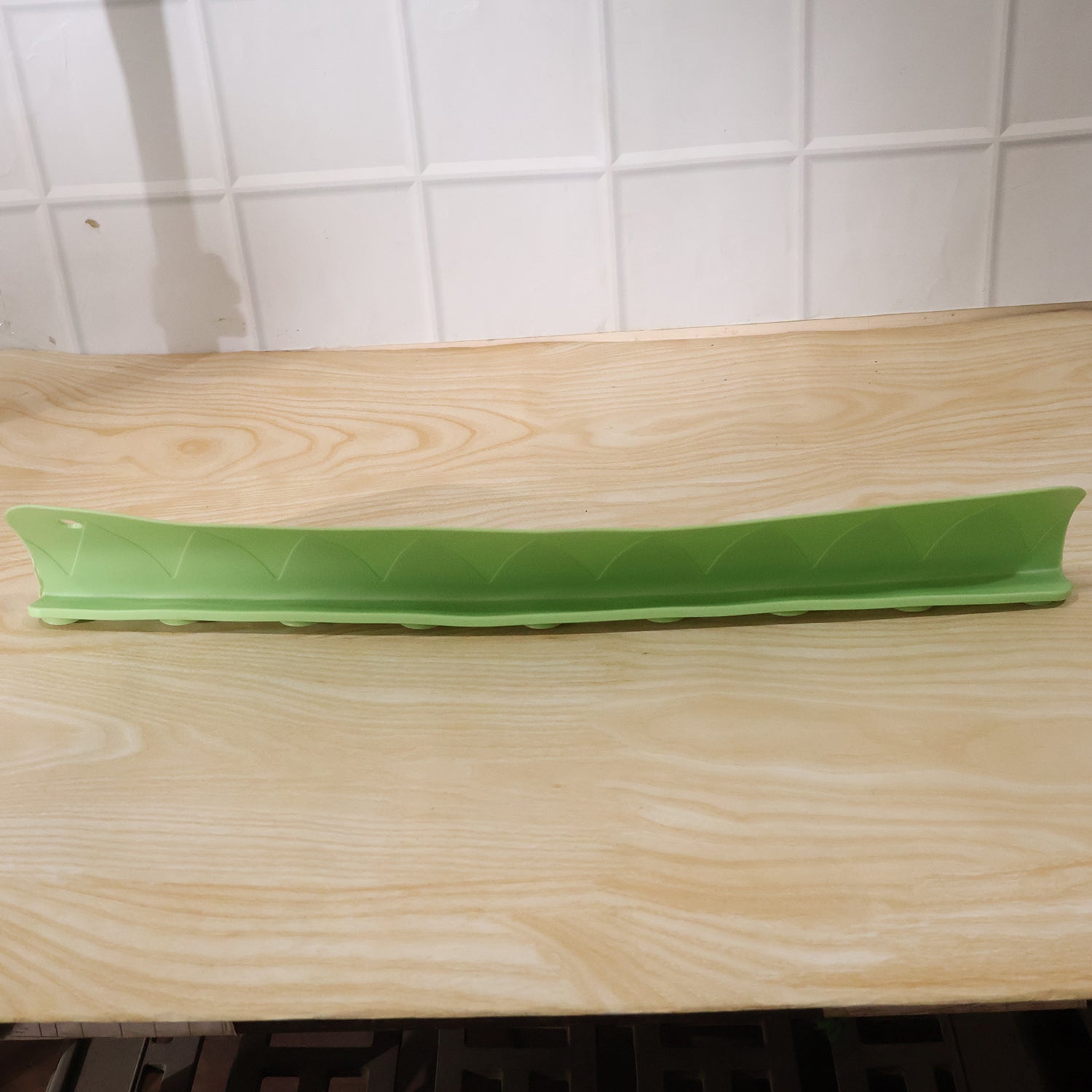 Silicone splash guard side angle view