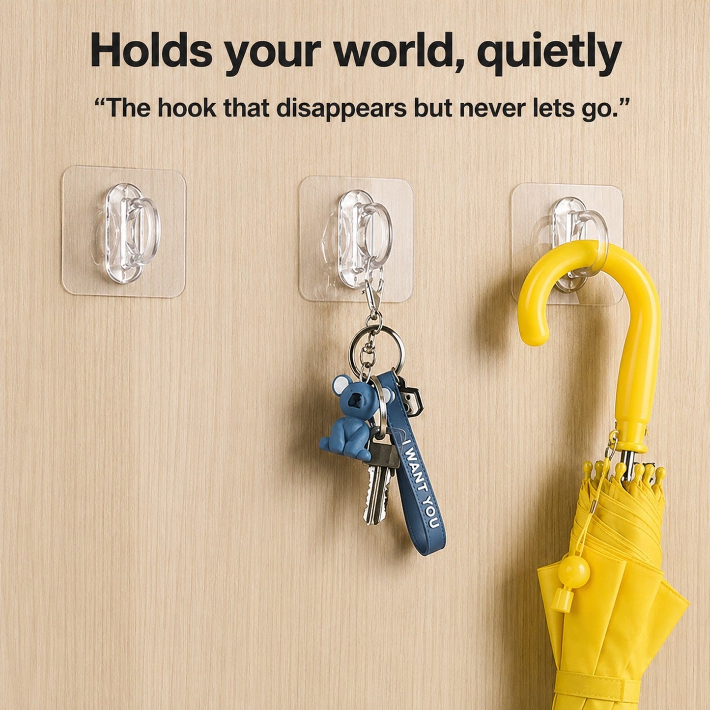 No Drill Transparent Round Hook