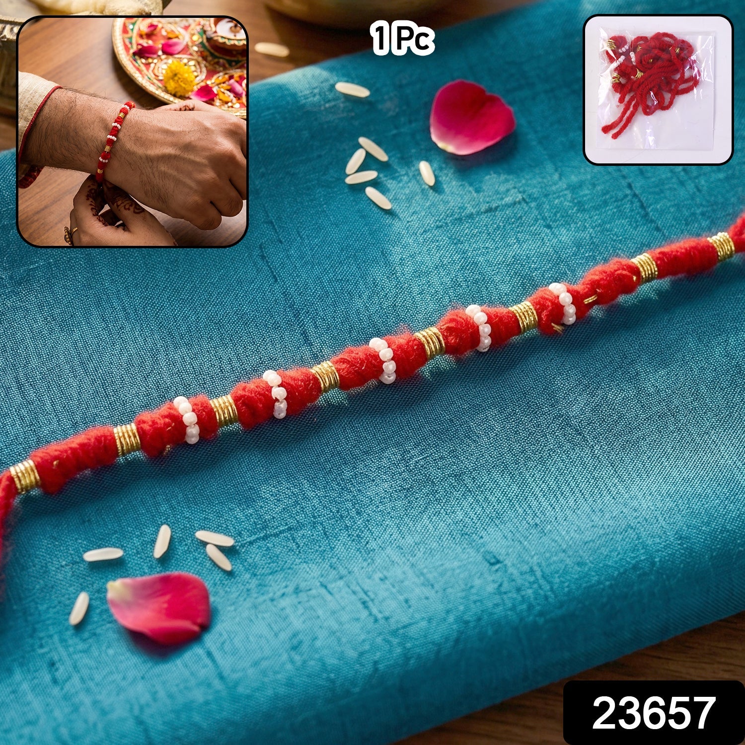 Handmade Red Cotton Rakhi